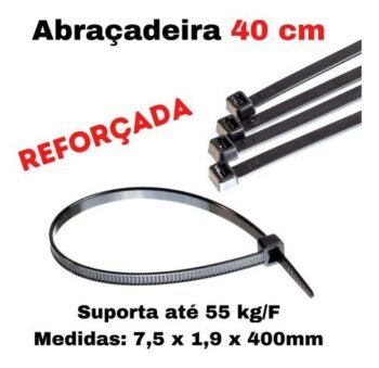 Abraçadeira Nylon 40 cm Preta